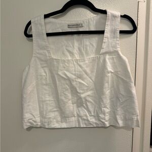 Abercrombie White Linen Cropped Top